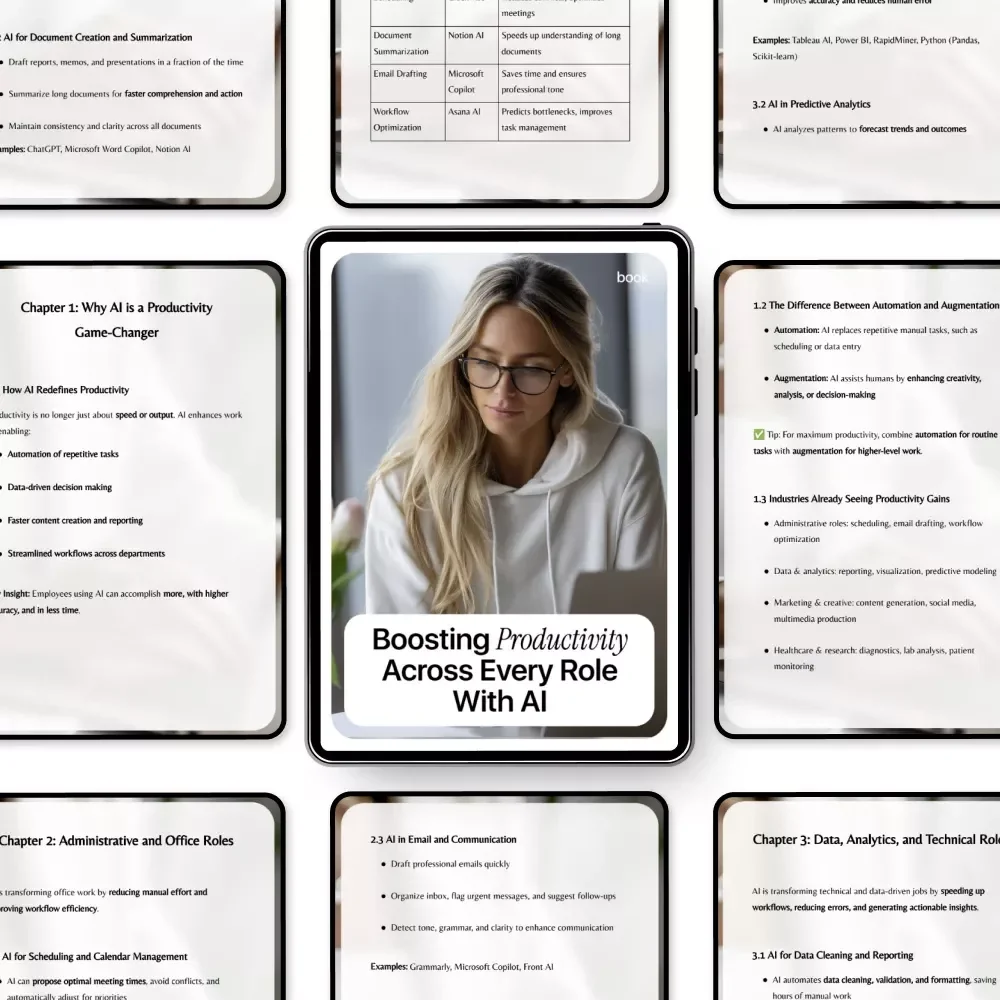 Boosting Productivity Across Every Role with AI – Practical Ebook on Jobs Where AI Increases Productivity, Smarter Workflows & Real-World Use Cases