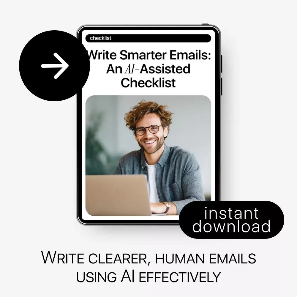 Write Smarter Emails: An AI-Assisted Checklist | Professional Email Writing Guide, AI Email Prompting, Digital Download for Work & Business