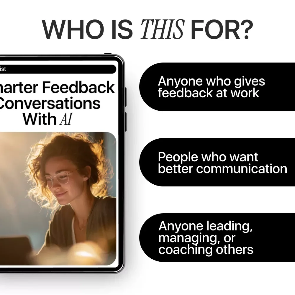 Smarter Feedback Conversations with AI | Digital Guide for Leaders, Managers & Coaches | Communication & Performance Improvement Toolkit