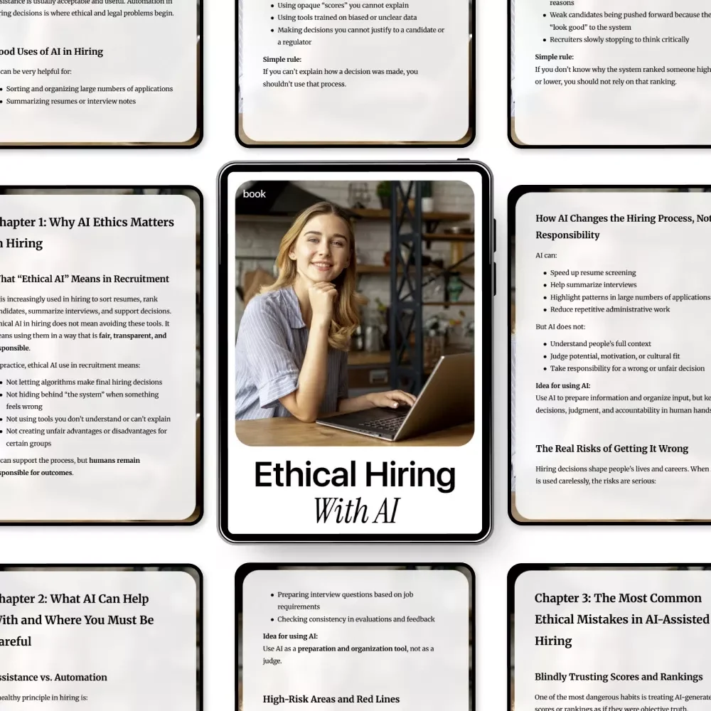 Ethical Hiring with AI | Practical Ebook on ai ethics in hiring decisions for Fair, Transparent Recruitment