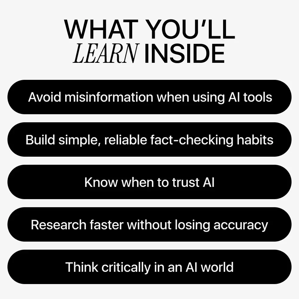Smart Truth in the Age of AI – Fact Checking with AI Guide, Digital Download eBook for Critical Thinking, Online Research & Information Literacy