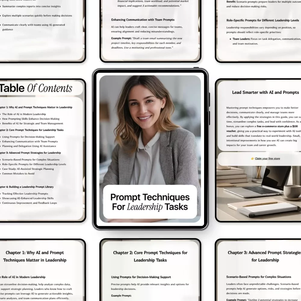 Prompt Techniques for Leadership Tasks – Practical AI Guide for Managers, Executives & Team Leaders | Prompt Techniques for Leadership Tasks