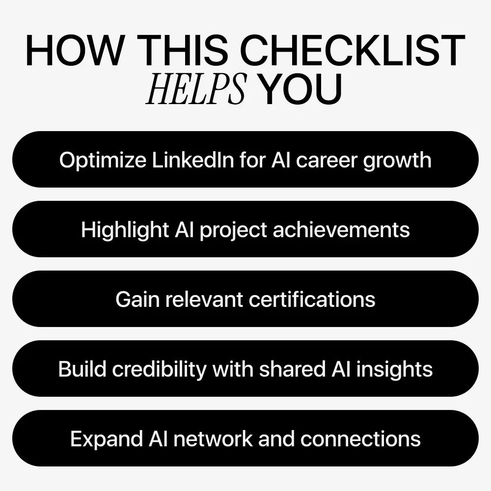 Level Up Your LinkedIn: Show Off Your AI Skills – Digital Guide, eBook & Checklist for AI Professionals, Career Growth, LinkedIn Optimization
