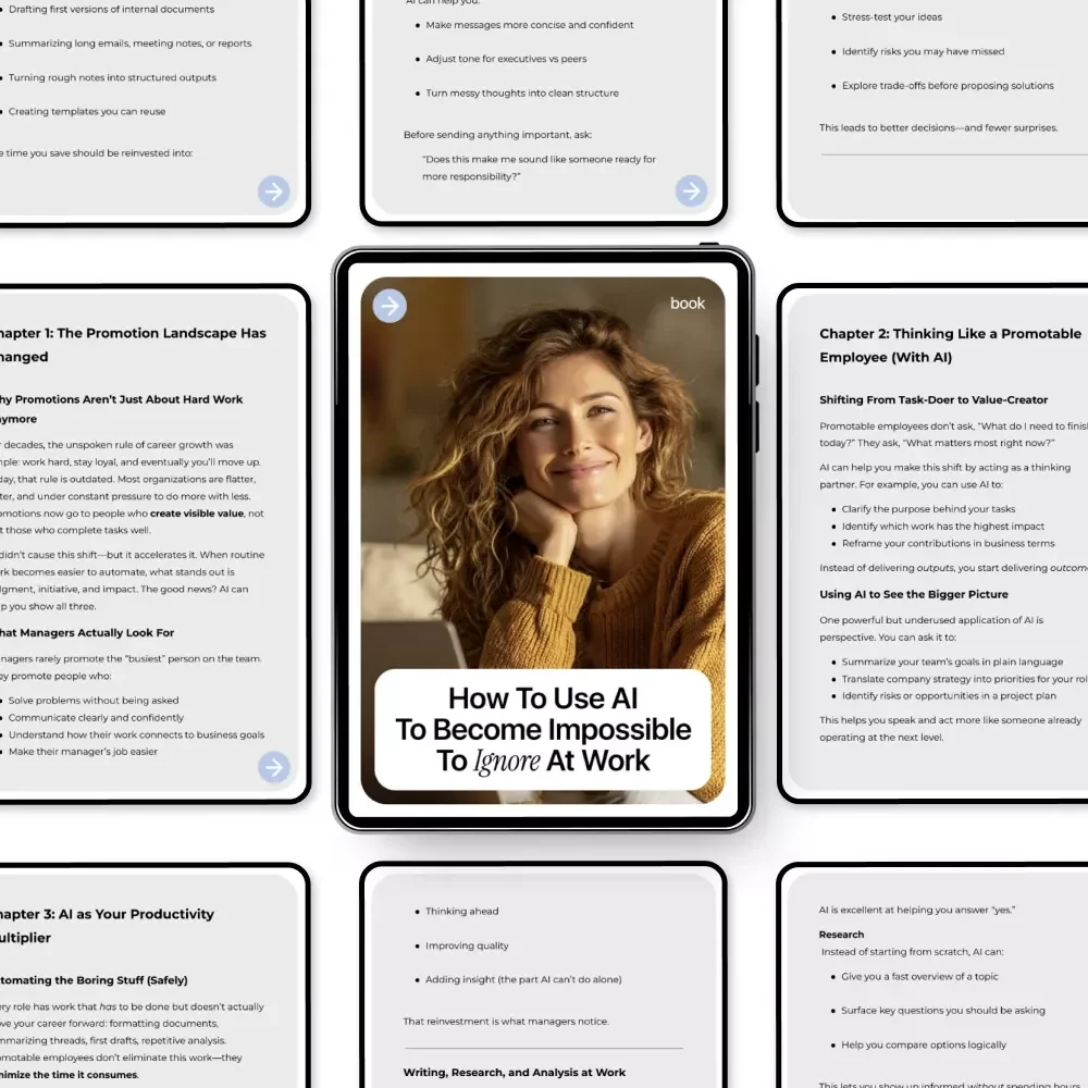 How to Use AI to Become Impossible to Ignore at Work – Career Growth Guide for Professionals | how to use ai to get a promotion | Digital Download