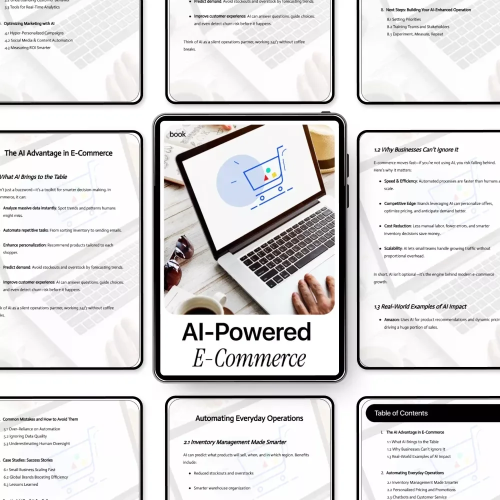 AI-Powered E-Commerce — Digital eBook for Online Store Owners | Automation, Marketing & Data Insights