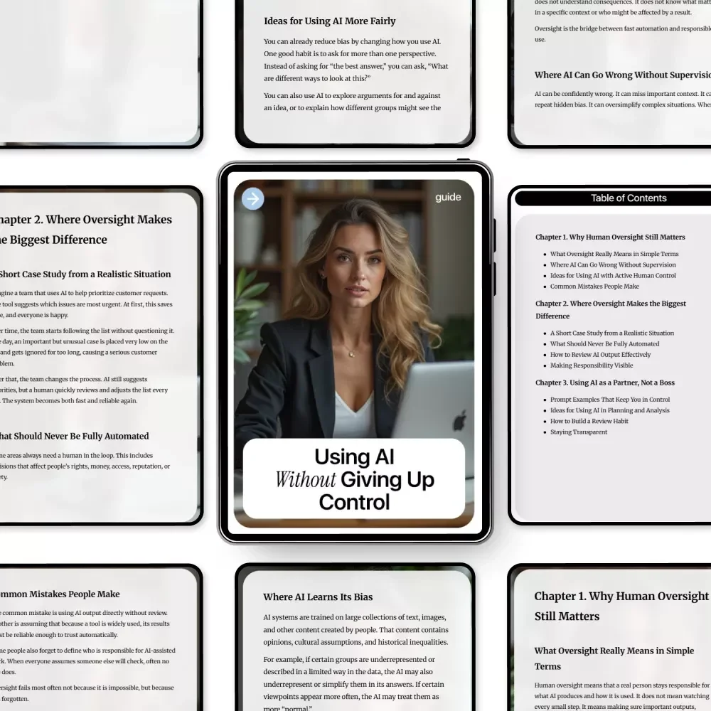 Using AI Without Giving Up Control | Practical AI Guide for Human Oversight, Responsible Automation & Ethical AI Use | Digital Download eBook
