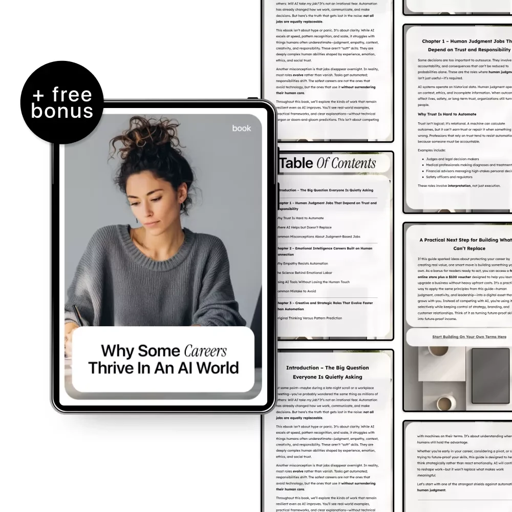 Why Some Careers Thrive in an AI World – Insightful eBook on Jobs Least Likely to Be Replaced by AI, Career Survival & Future-Proof Work Guide