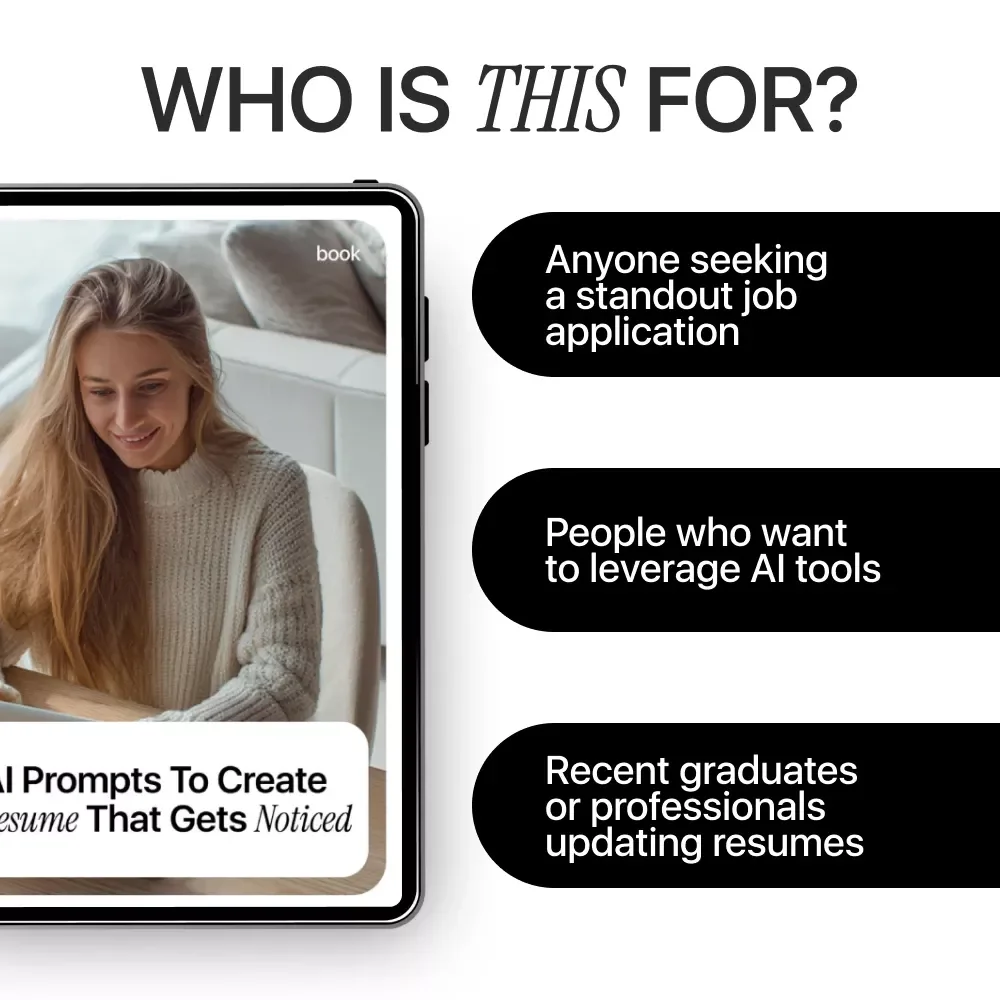 AI Prompts to Create a Resume That Gets Noticed | Ultimate eBook Guide with AI Prompts for Resume Writing, Bullet Optimization, and ATS-Friendly Tips