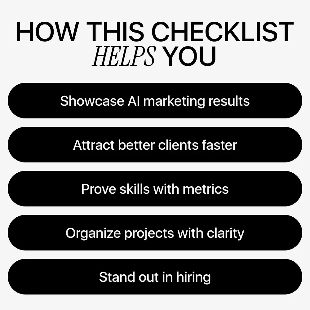 The AI Marketer’s Portfolio Playbook | Results-Driven Checklist for Building a Standout AI Marketing Portfolio | ai portfolio tips for marketers