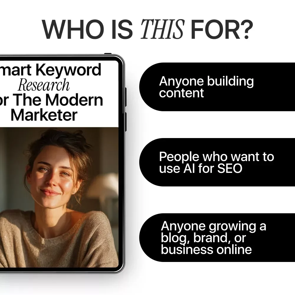 Smart Keyword Research for the Modern Marketer – AI Keyword Research Guide, SEO Strategy eBook for Content Creators, Digital Marketing Download