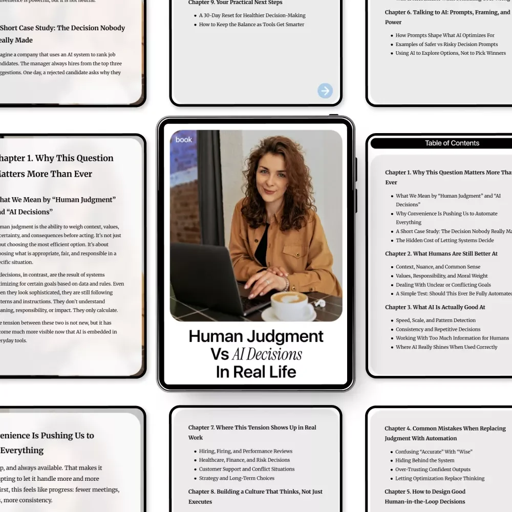 Human Judgment vs AI Decisions in Real Life | Practical AI Ethics Guide, Human-in-the-Loop Decision Making eBook, Automation vs Human Thinking Digital Download