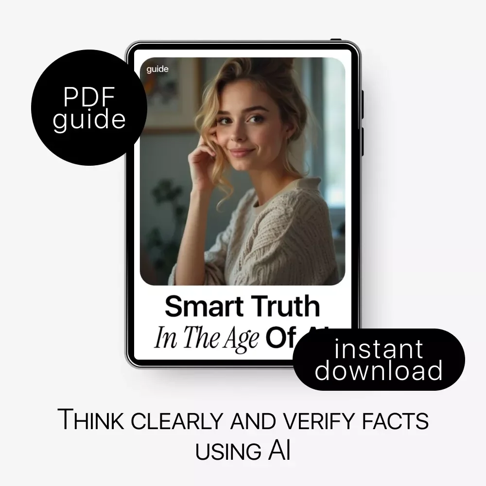 Smart Truth in the Age of AI – Fact Checking with AI Guide, Digital Download eBook for Critical Thinking, Online Research & Information Literacy