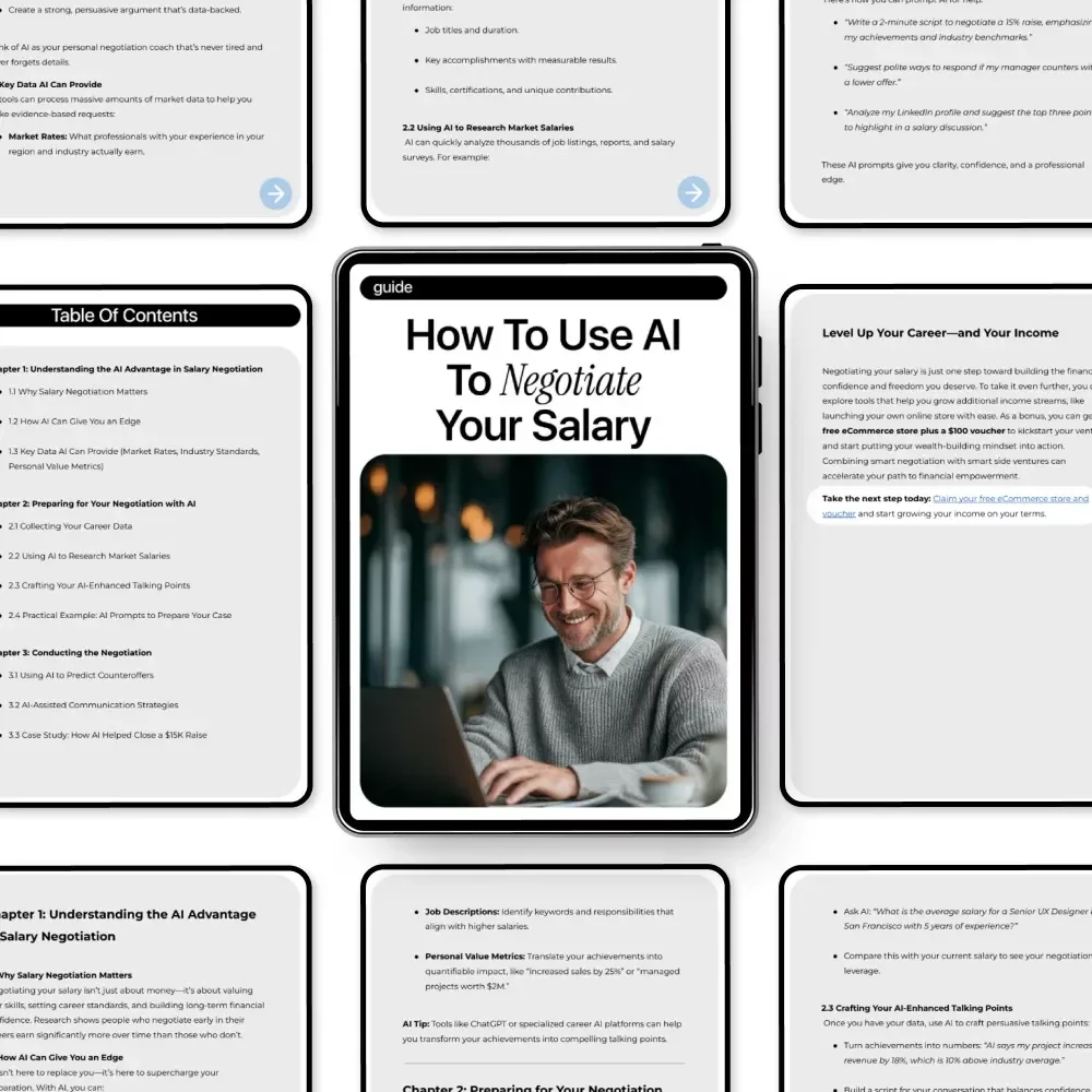 How to Use AI to Negotiate Your Salary – Smart Career Guide for Higher Pay, AI-Powered Salary Negotiation Strategy, Professional Growth Digital Download