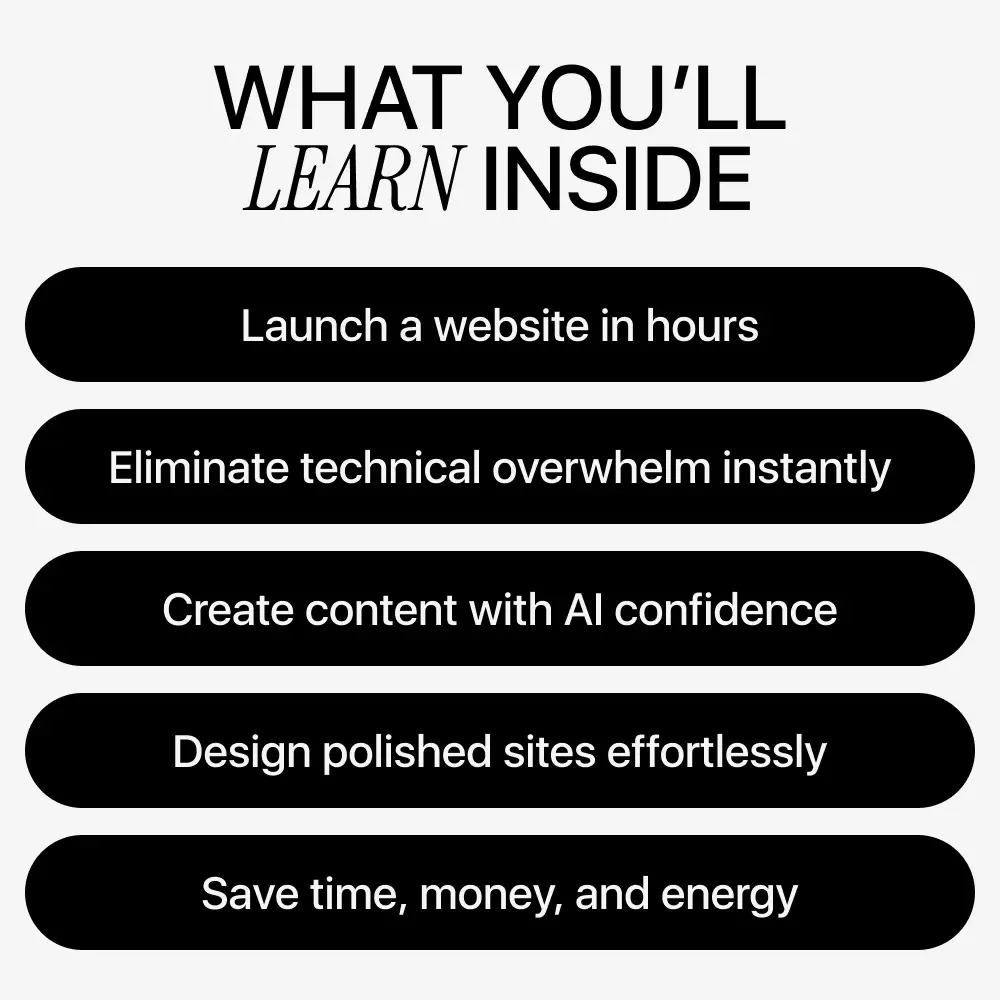 Build Your Dream Site in Hours, Not Weeks – AI Website Guide for Beginners & Entrepreneurs | Step-by-Step eBook Digital Download