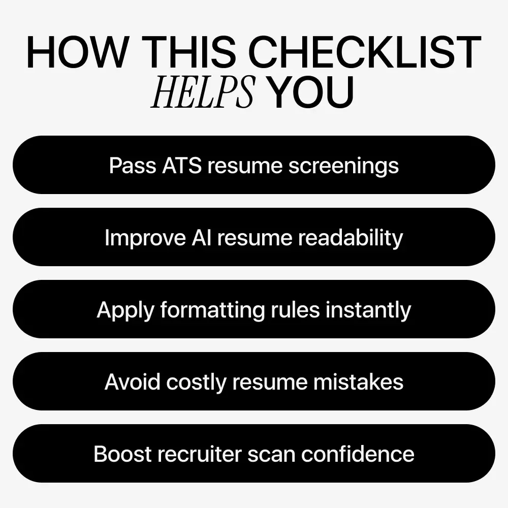 AI-Friendly Resume Formatting Checklist | ATS-Approved Layout Guide with Practical ai resume formatting tips for Job Seekers
