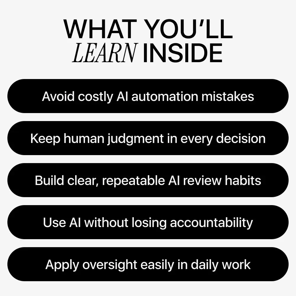 Using AI Without Giving Up Control | Practical AI Guide for Human Oversight, Responsible Automation & Ethical AI Use | Digital Download eBook