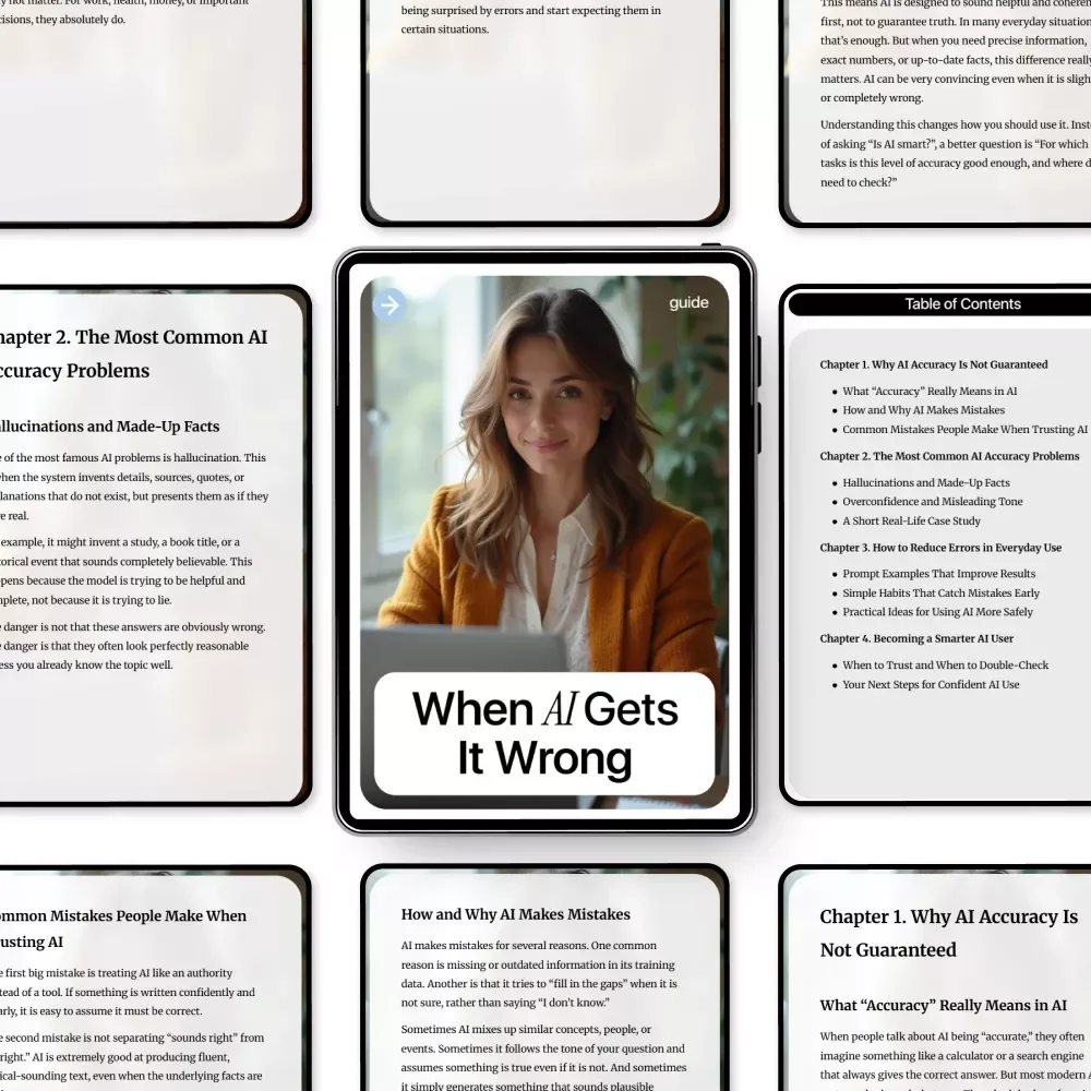 When AI Gets It Wrong – Practical Guide to AI Accuracy, Avoiding AI Mistakes, Safer Prompting & Smarter AI Use | Digital Download
