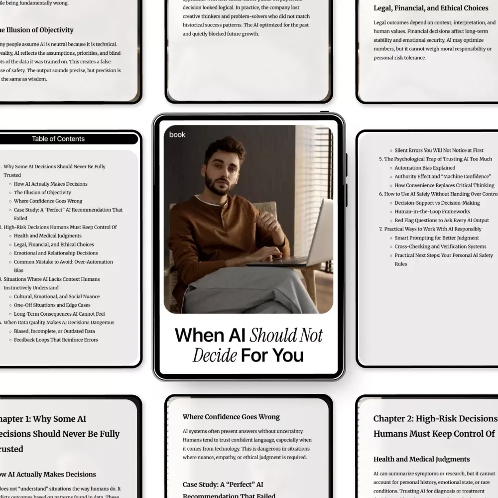 When AI Should Not Decide for You – Essential eBook on AI Decisions People Should Not Trust, Digital Guide to Human-Centered Decision Making
