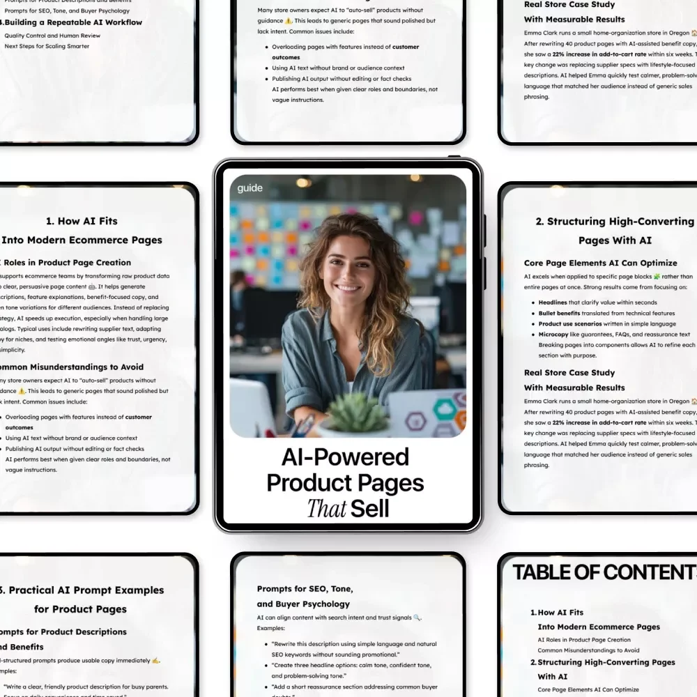 AI-Powered Product Pages That Sell – Ultimate Guide for Creating High-Converting Ecommerce Listings Using AI, Perfect for Digital Sellers, Shopify Stores, Etsy Shops, and Online Brands | ai for creating ecommerce product pages
