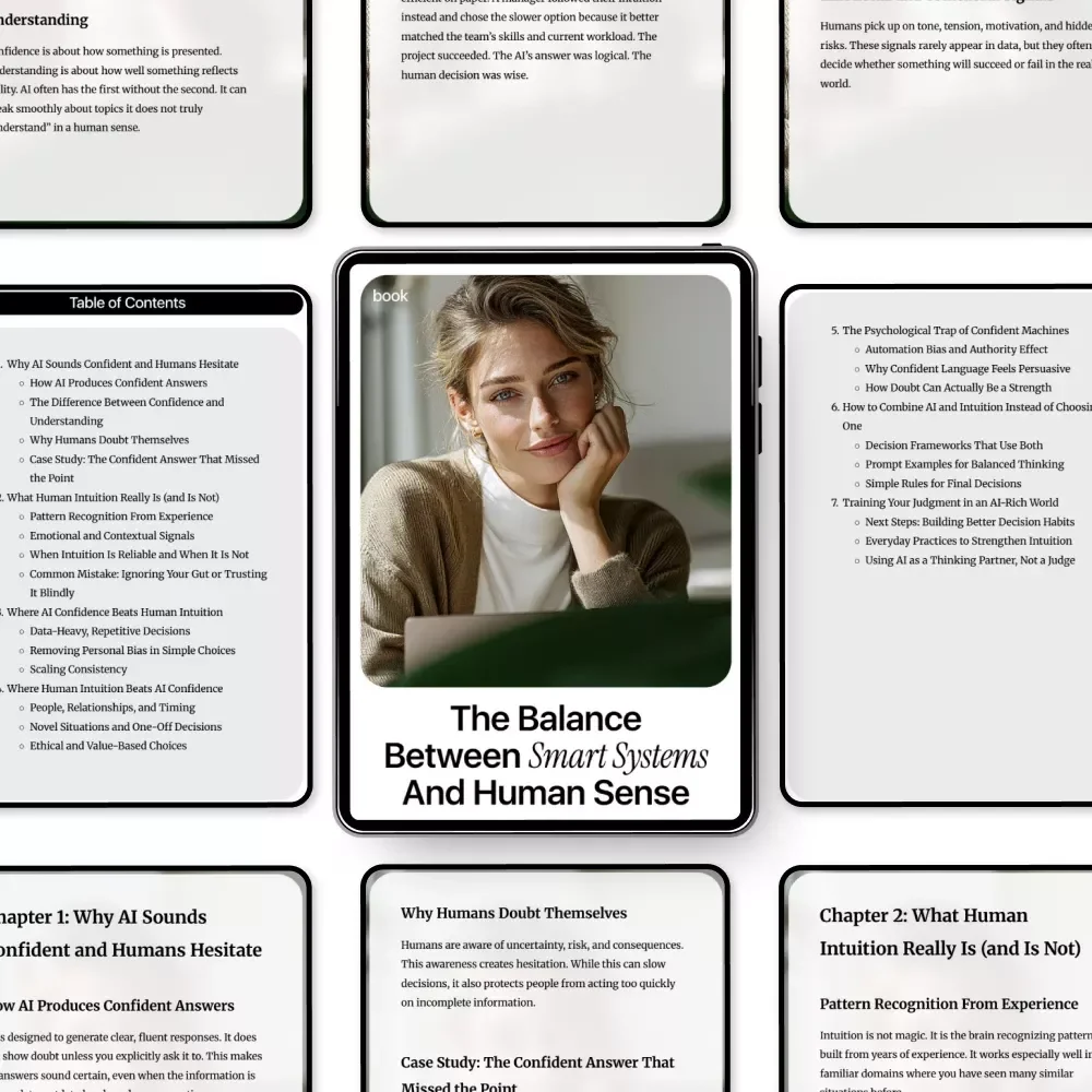 The Balance Between Smart Systems and Human Sense: An eBook on AI Confidence vs Human Intuition, Decision-Making Guide, and Practical Strategies