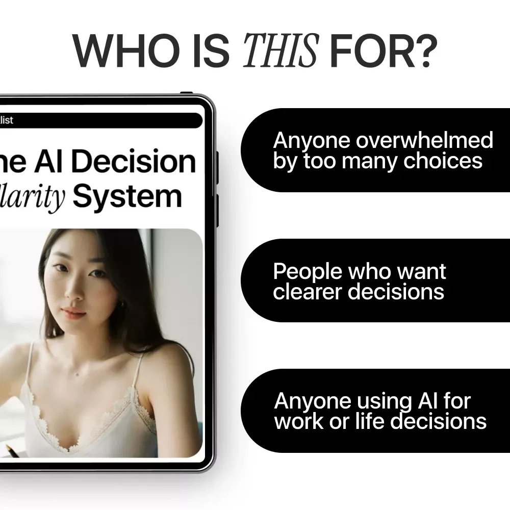 The AI Decision Clarity System | Smart Decision-Making Checklist, AI Prompt Guide, Productivity & Life Choices Digital Download