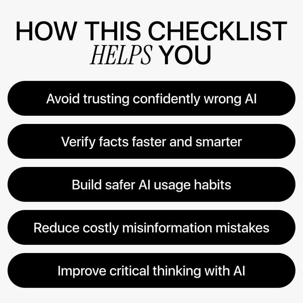 Your AI Hallucination Warning Signs and Safety Checklist | AI Fact-Checking Guide, AI Safety Checklist, Digital Download for Smarter AI Use