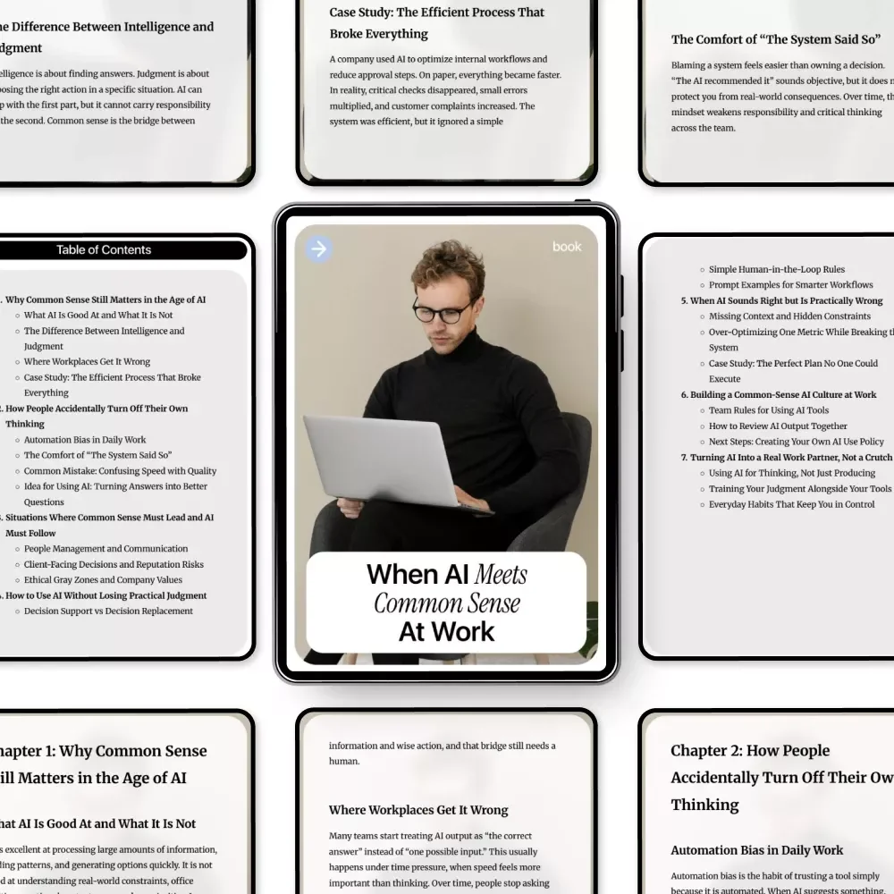 When AI Meets Common Sense at Work – Essential eBook on AI and Common Sense at Work, Practical Guide for Smarter Decisions