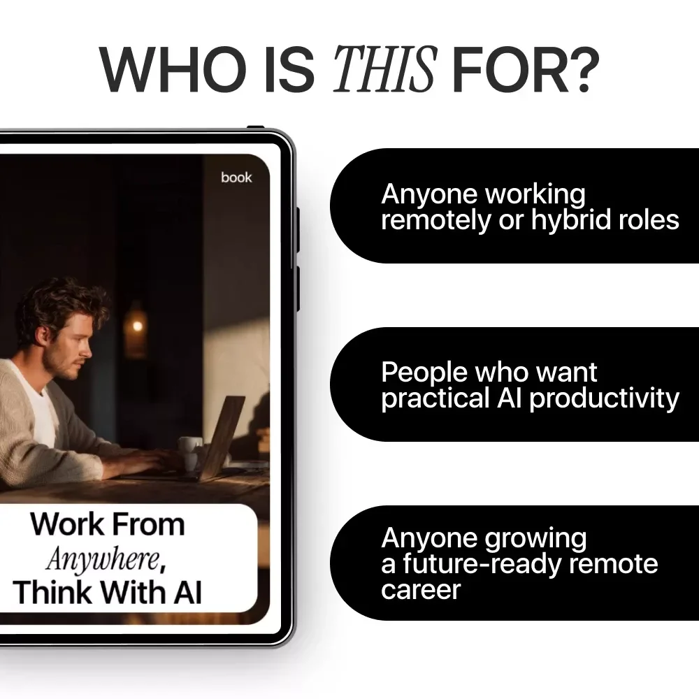 Work From Anywhere, Think With AI | Remote Work eBook Guide on how to use ai to work remotely effectively