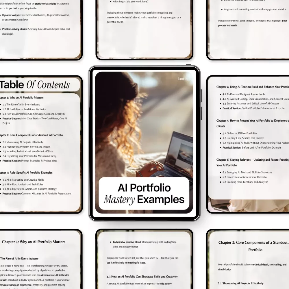 AI Portfolio Mastery Examples – Ultimate eBook Guide with AI Portfolio Examples, Templates, and Practical Exercises for Career Growth
