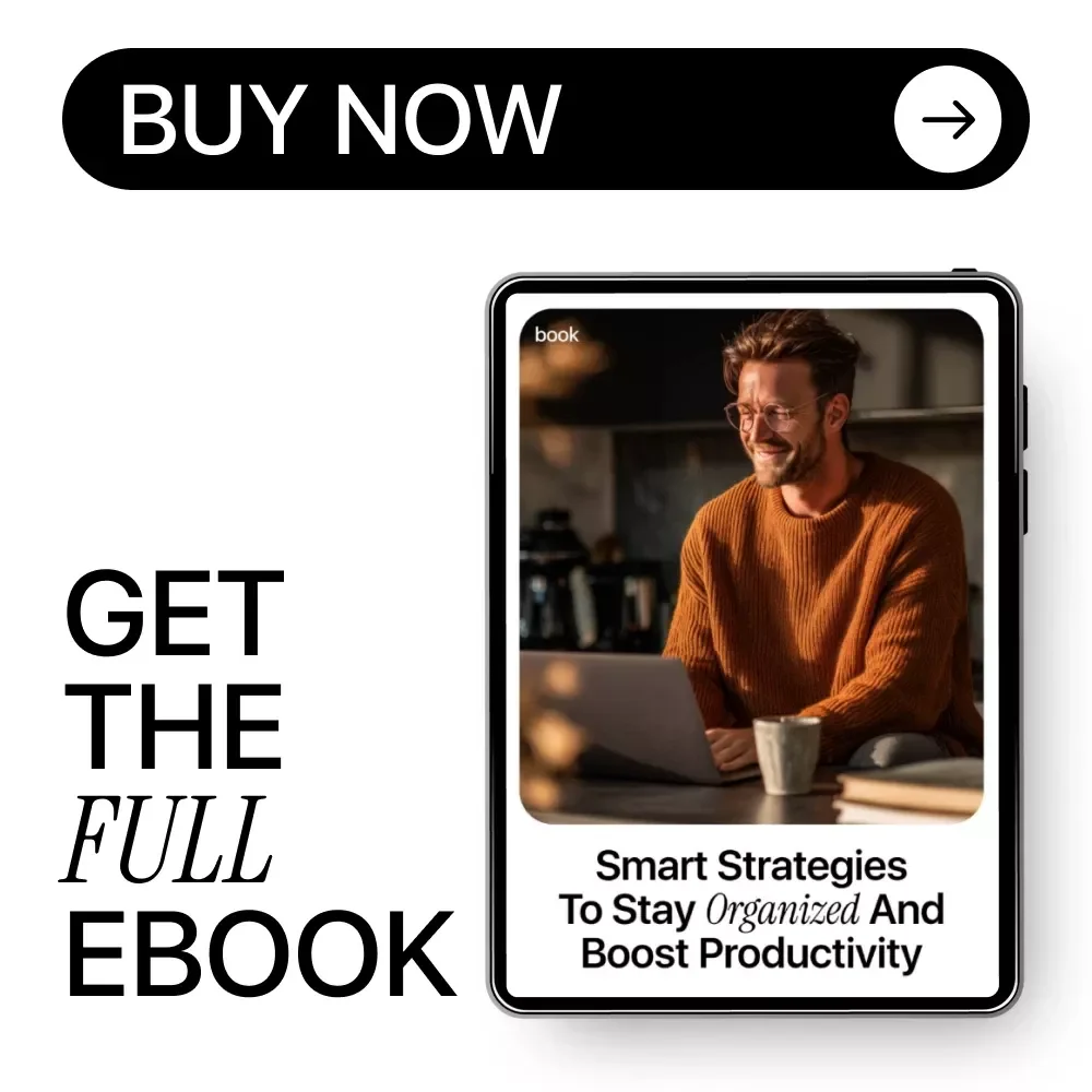 Smart Strategies to Stay Organized and Boost Productivity | Digital eBook Guide on how to use ai to stay organized | Productivity & Workflow Planner