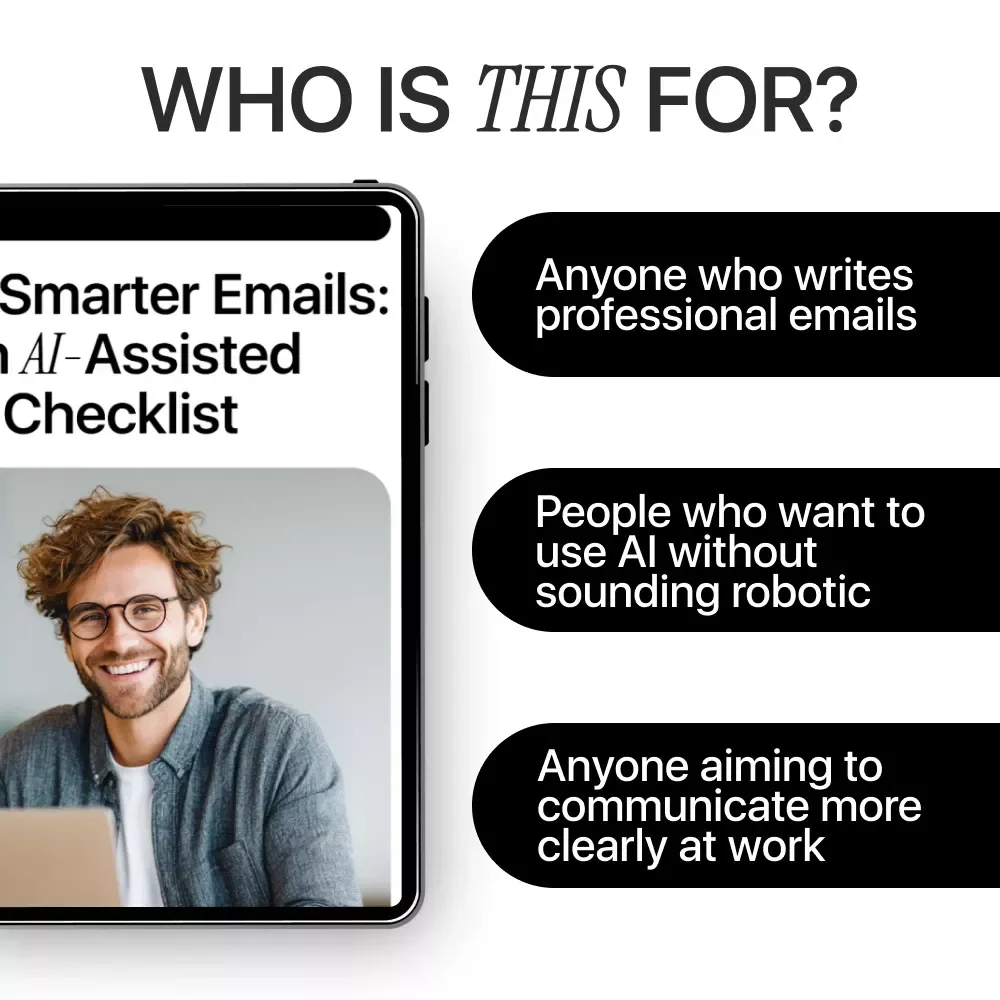 Write Smarter Emails: An AI-Assisted Checklist | Professional Email Writing Guide, AI Email Prompting, Digital Download for Work & Business