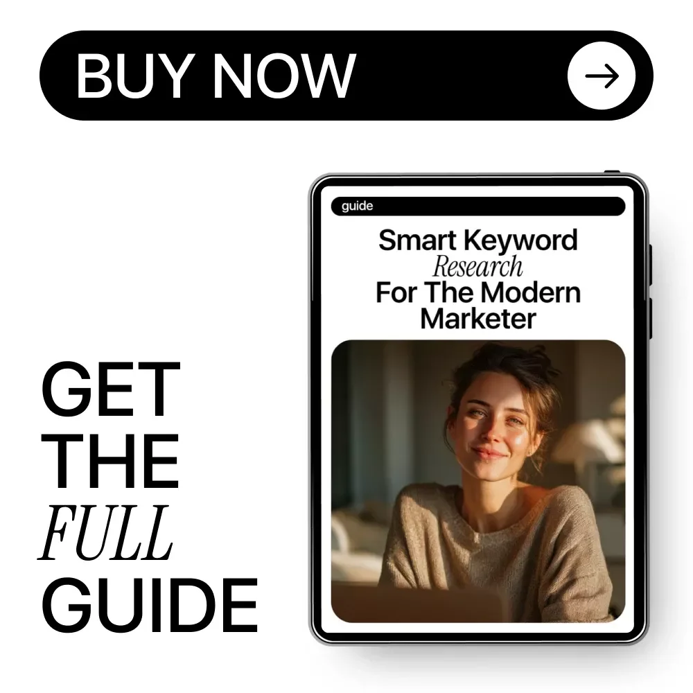 Smart Keyword Research for the Modern Marketer – AI Keyword Research Guide, SEO Strategy eBook for Content Creators, Digital Marketing Download