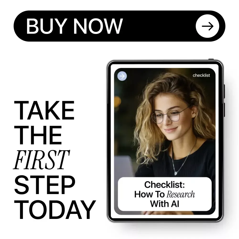 Checklist: How to Research with AI | Step-by-Step Digital Checklist for Smarter, Faster Research | Learn how to research with ai for Work, Study & Content Creation