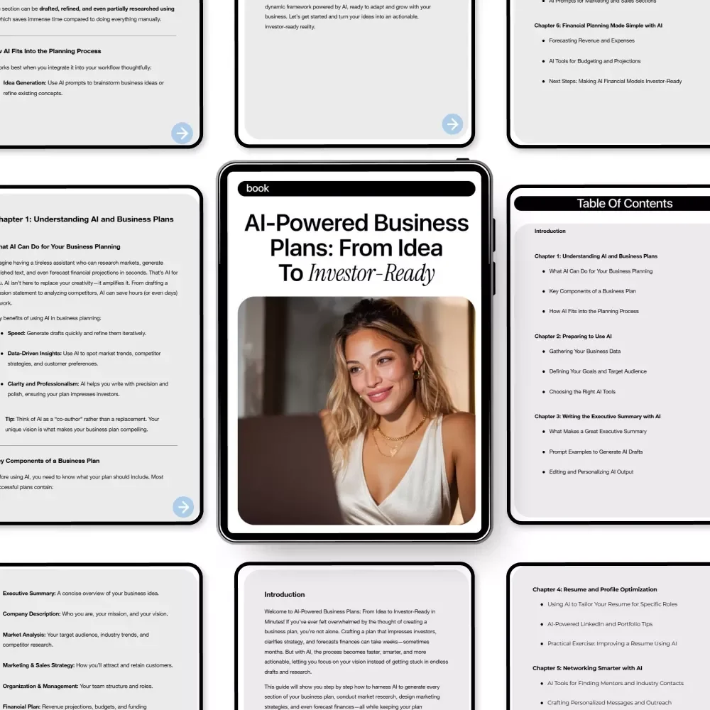 AI-Powered Business Plans: From Idea to Investor-Ready | Startup Business Plan eBook, AI Guide for Entrepreneurs, Investor Pitch & Financial Planning Digital Download