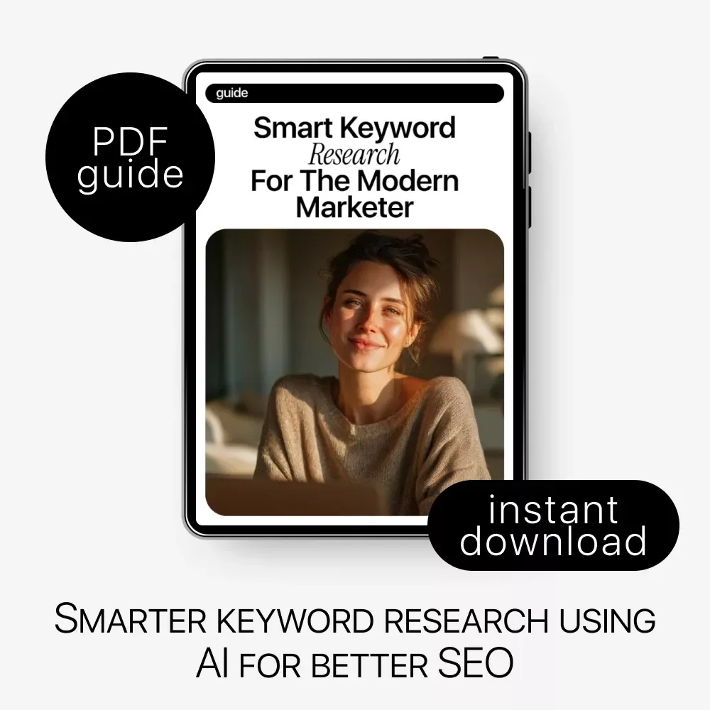 Smart Keyword Research for the Modern Marketer – AI Keyword Research Guide, SEO Strategy eBook for Content Creators, Digital Marketing Download