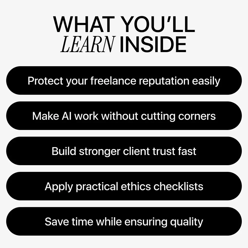 The Ethical Freelancer’s Guide to Using AI: A Complete Digital Download eBook, Checklist & Guide for Responsible AI Use in Freelance Writing, Design, Marketing, and Client Work