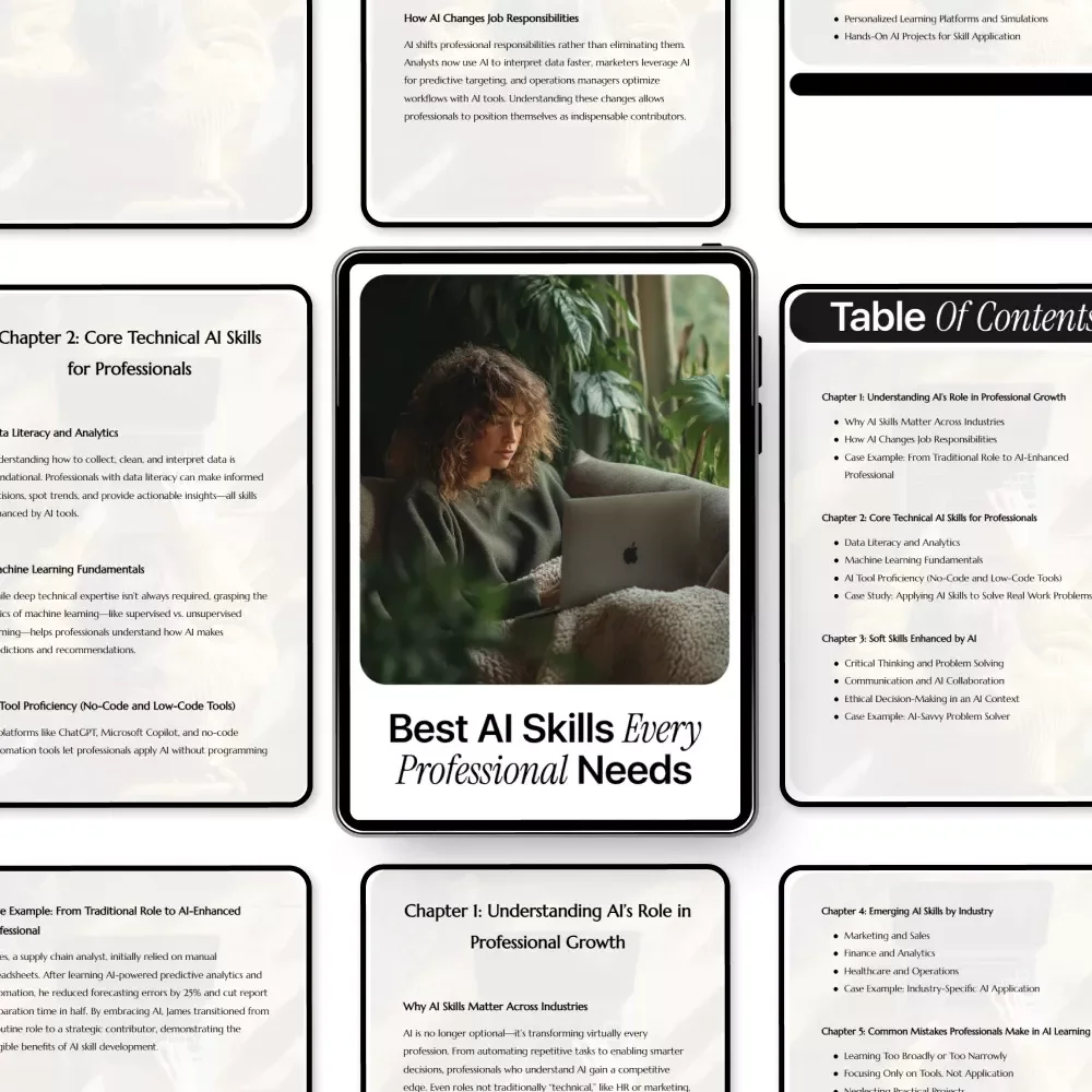 Best AI Skills Every Professional Needs – Essential Digital Guide, eBook & Checklist for Career Growth, AI Tool Proficiency, Data Literacy, Machine Learning Fundamentals, Communication & Problem-Solving