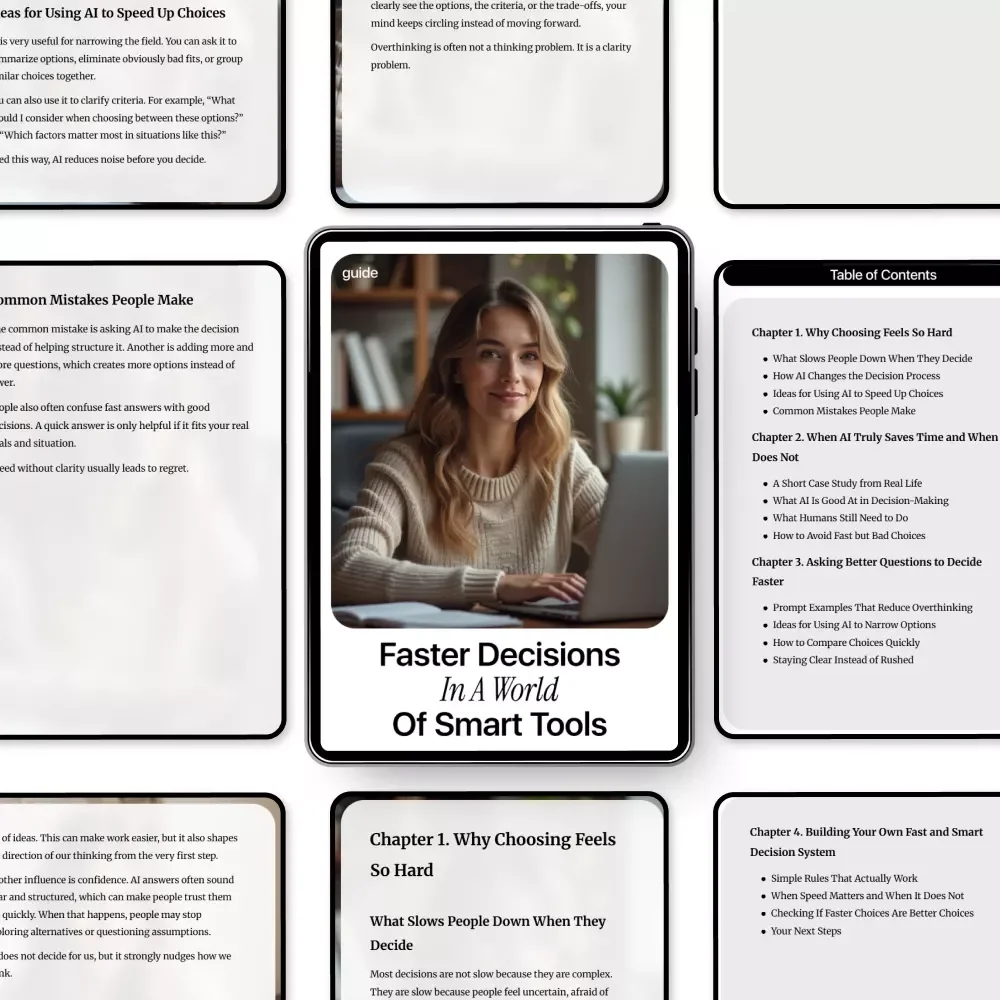 Faster Decisions in a World of Smart Tools – AI Decision-Making Guide for Productivity, Focus, and Better Choices
