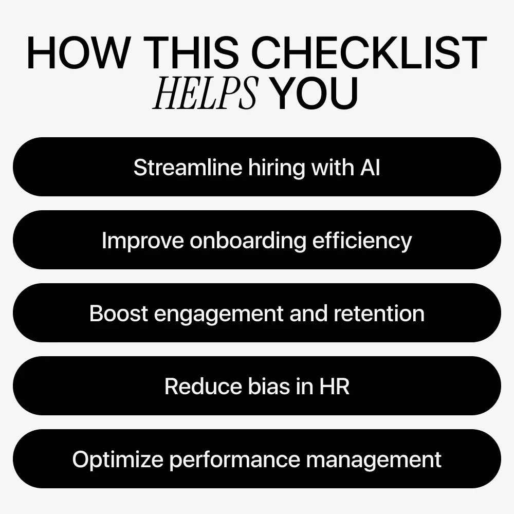 AI-Powered HR for Smarter People Management | Practical Checklist for ai use cases for human resources, Recruiting, Onboarding & Employee Engagement