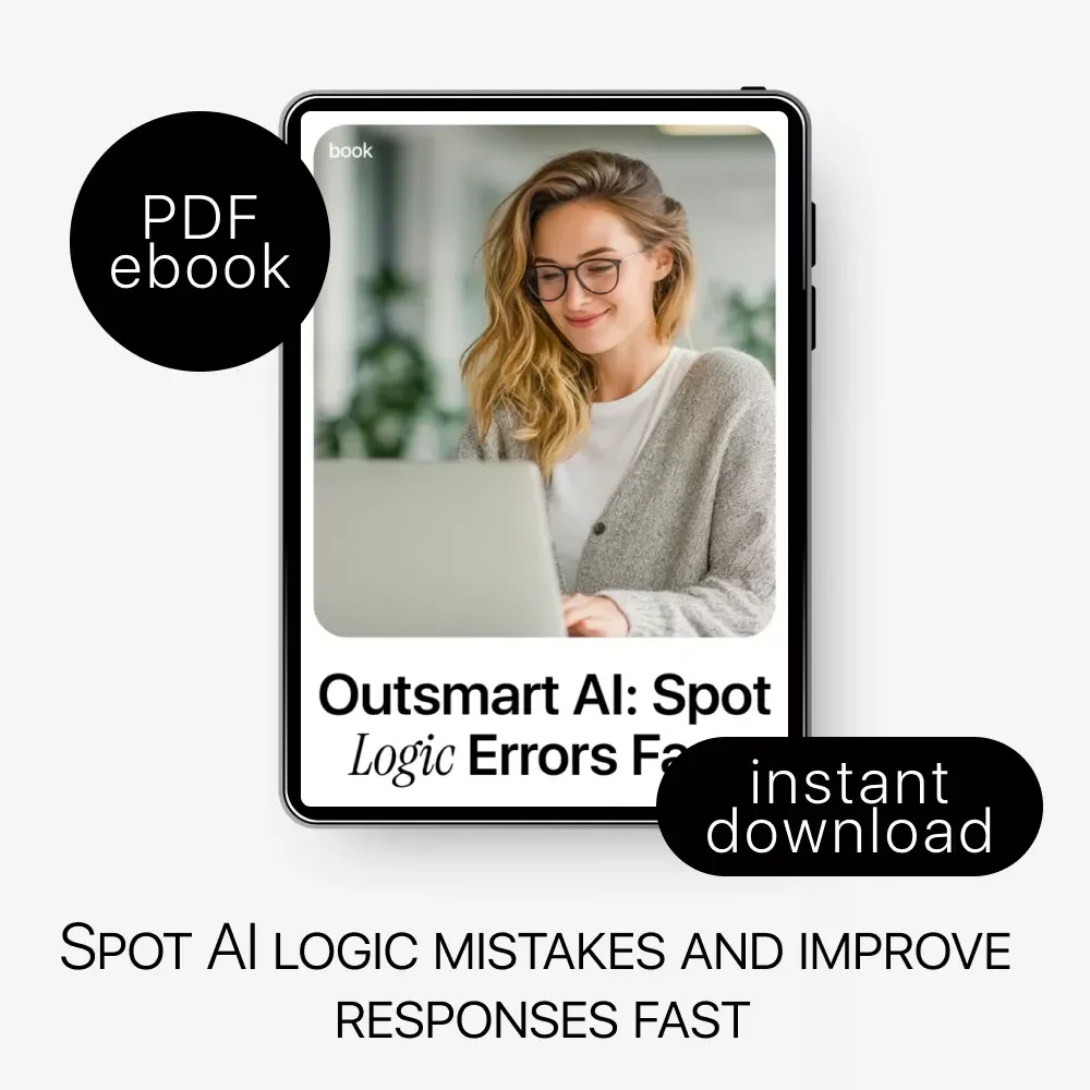 Outsmart AI: Spot Logic Errors Fast – AI Logic Guide, Critical Thinking eBook, Prompting Checklist, Digital Download for Smarter AI Use