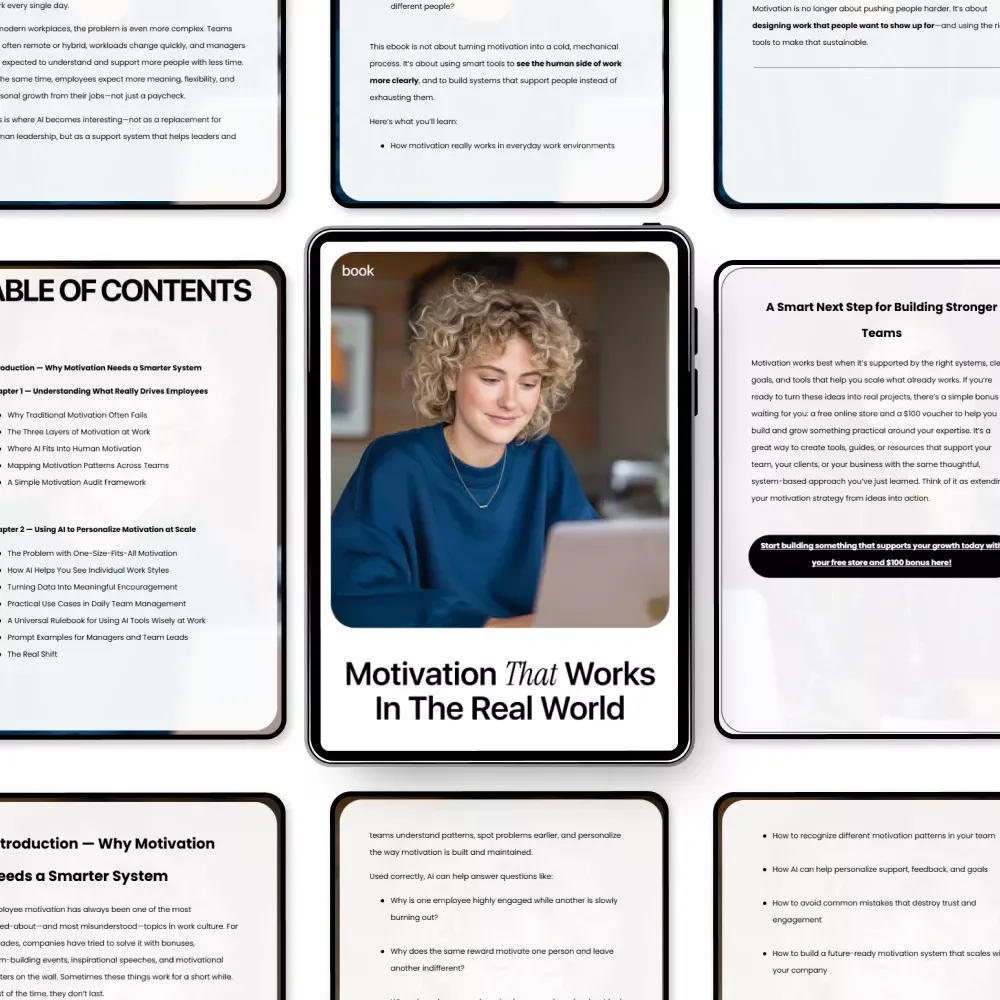 Motivation That Works in the Real World — Employee Motivation with AI eBook for Managers, Leaders, and Team Success