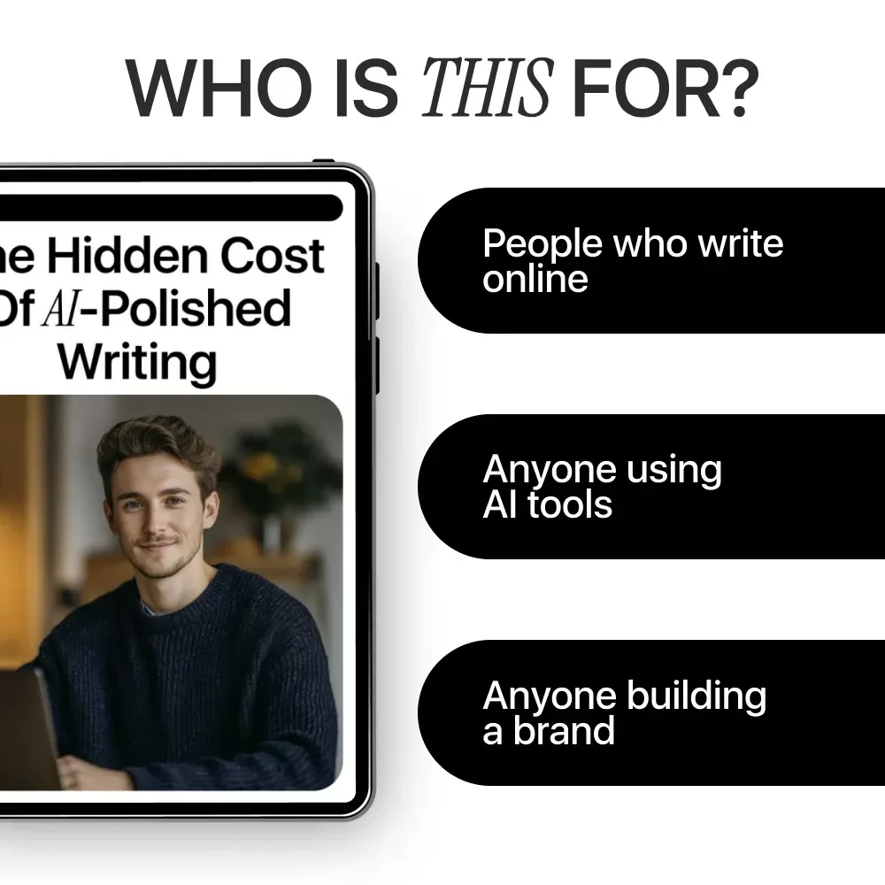 The Hidden Cost of AI-Polished Writing – Ebook for Creators Exploring ai overpolished writing concerns, Authentic Voice & Human-Centered Content