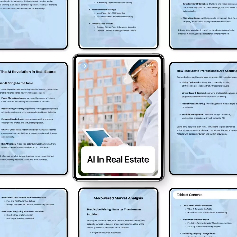 AI in Real Estate | Next-Gen eBook for Agents & Investors | AI in Real Estate Work Strategies, Market Analysis, Listings, Automation & Tools