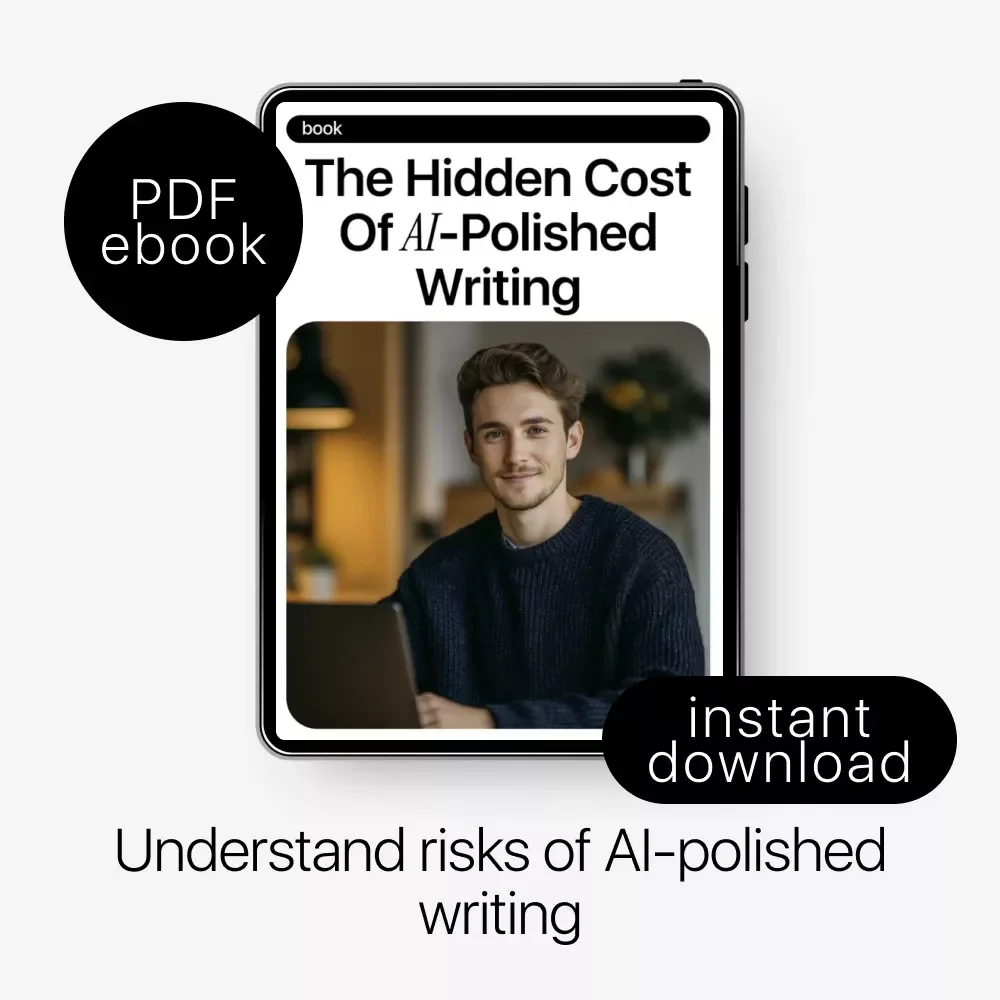The Hidden Cost of AI-Polished Writing – Ebook for Creators Exploring ai overpolished writing concerns, Authentic Voice & Human-Centered Content