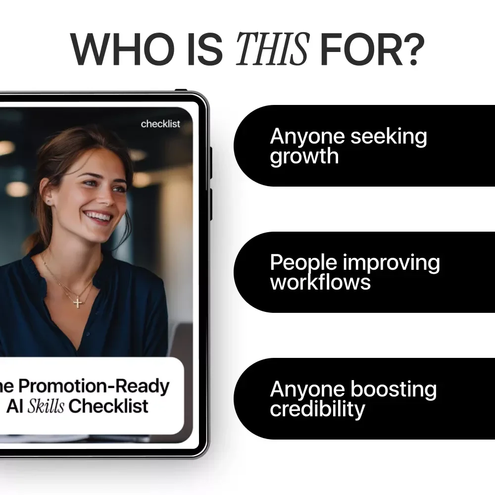 The Promotion-Ready AI Skills Checklist | Career Growth Guide for AI Skills and Promotion Chances | Digital Download Checklist for Smarter Work & Faster Advancement