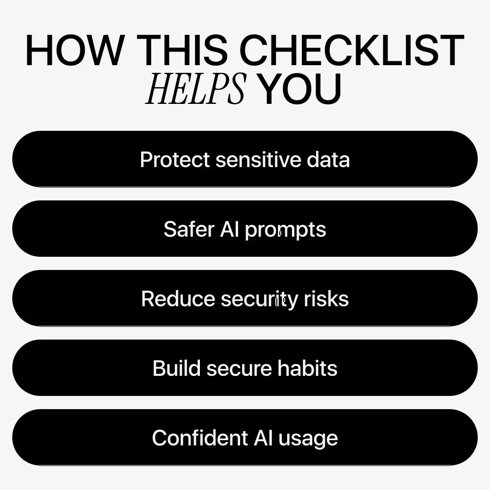 AI Security Mistakes to Avoid – Practical Checklist for Safer AI Use, Data Protection & Team Workflows (Instant Digital Download)