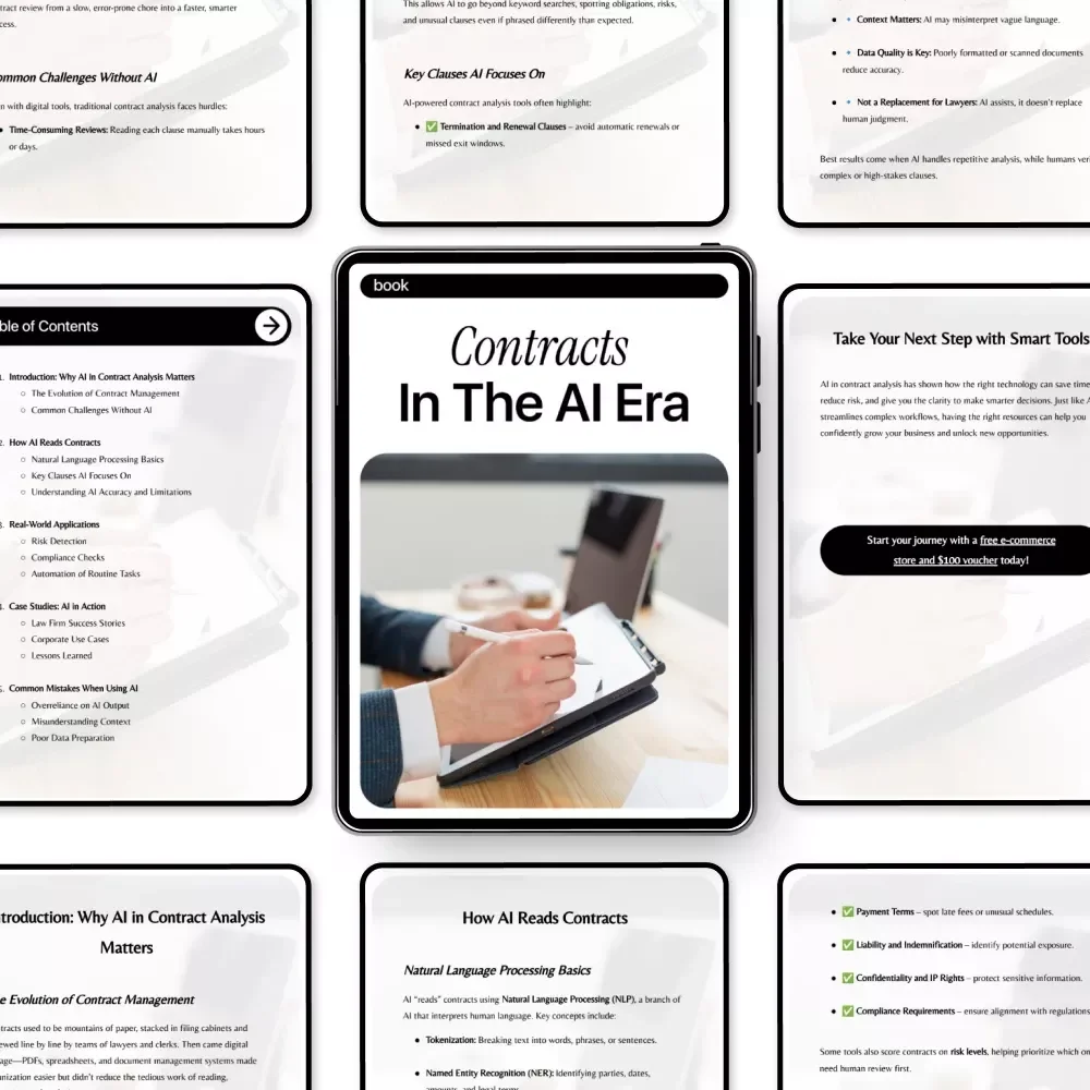 Contracts in the AI Era | Practical eBook Guide to ai in contract analysis, Legal Tech Insights, Smart Contract Review for Lawyers & Businesses