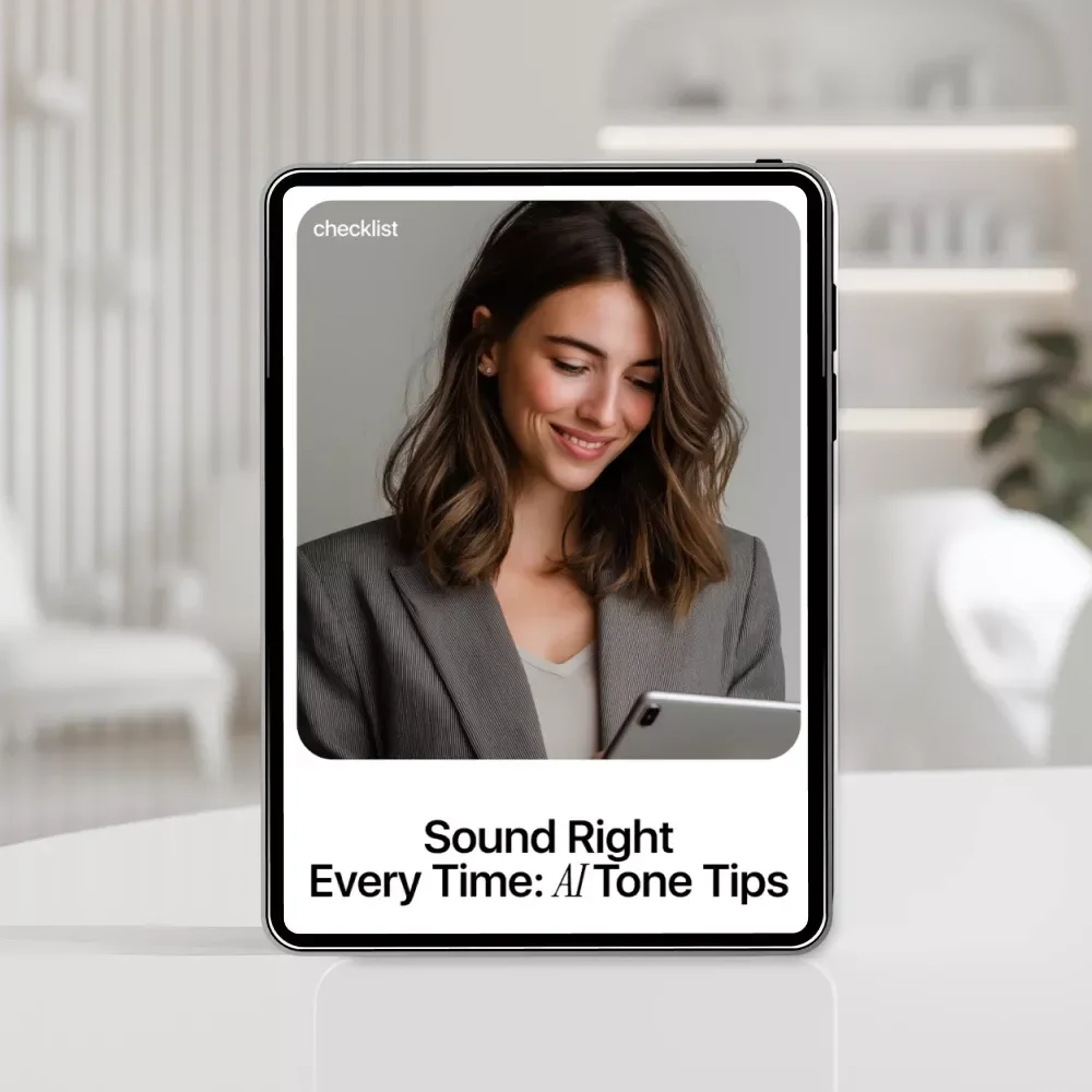 Sound Right Every Time: AI Tone Tips – Digital Writing Guide, AI Content Checklist, eBook for Creators & Marketers