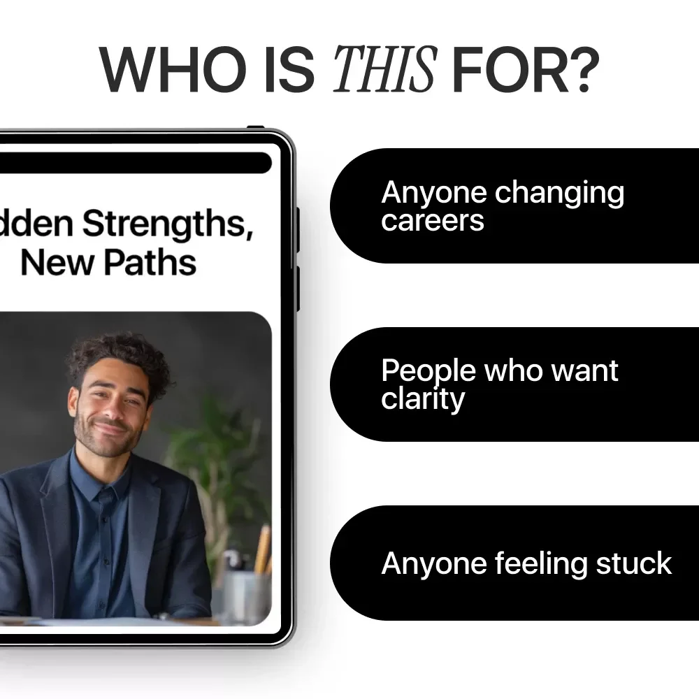 Hidden Strengths, New Paths | AI for Identifying Your Transferable Skills eBook | Career Change Guide | Skill Discovery Workbook | Digital Download