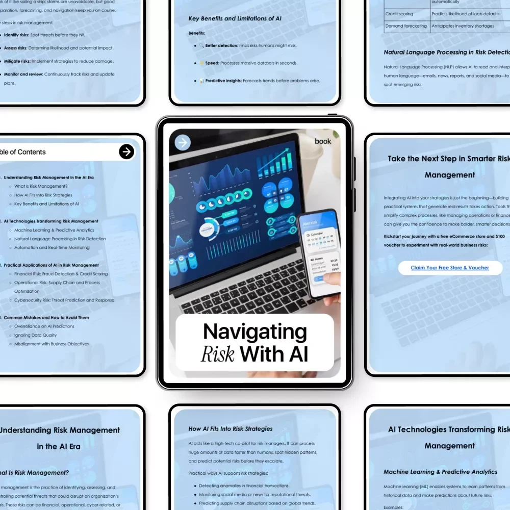 Navigating Risk with AI | Practical eBook Guide to ai in risk management, Smart Decision-Making, Fraud Detection & Predictive Analytics